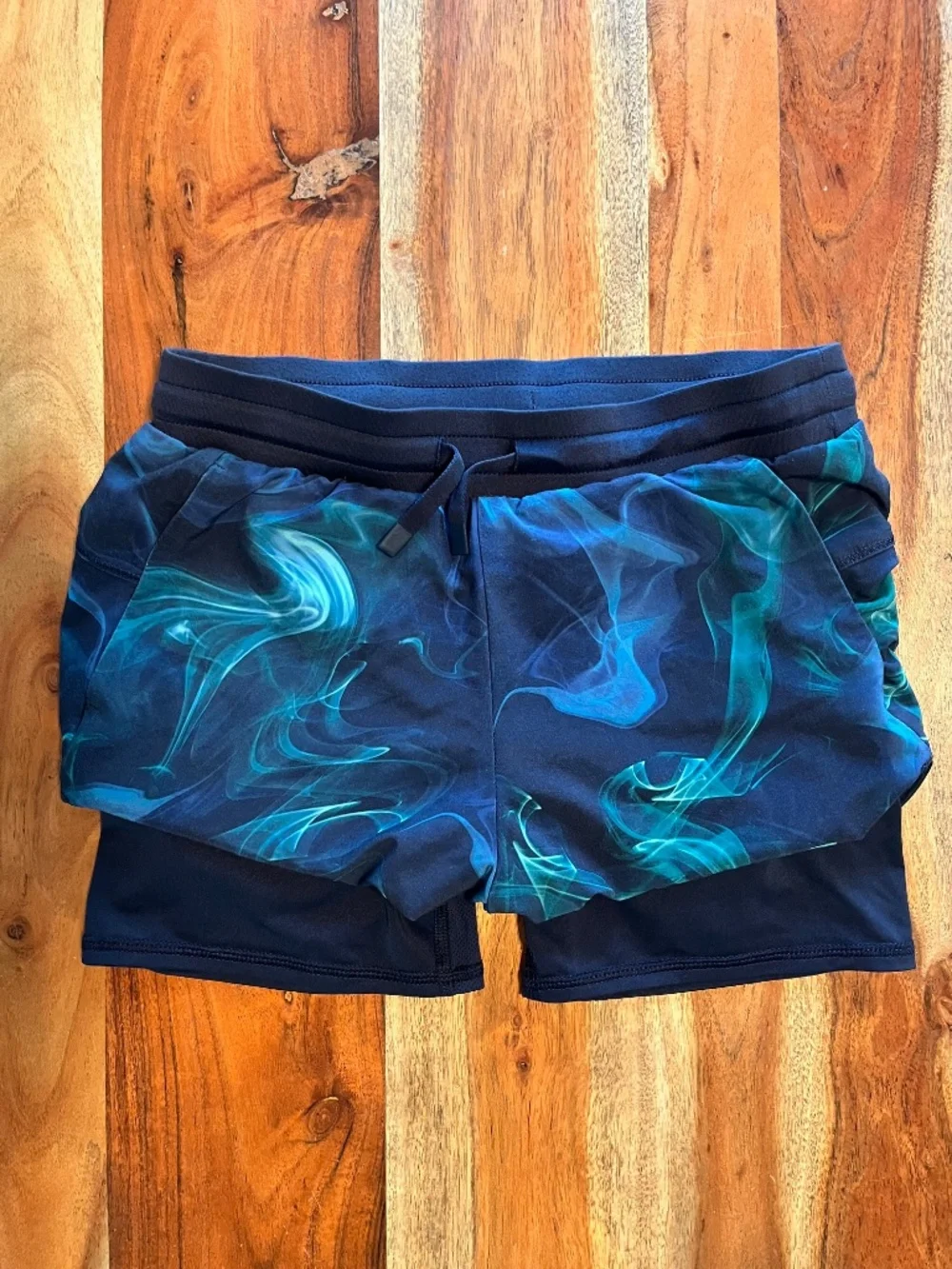 All In Motion-Girl's Athletic, Multi-Color, Shorts-Built in Biker Shorts-Size L